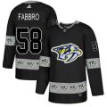 Nashville Predators #58 Dante Fabbro Authentic Black Team Logo Fashion NHL Jersey