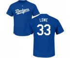 Los Angeles Dodgers #33 Mark Lowe Royal Blue Name & Number T-Shirt