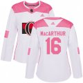 Women Ottawa Senators #16 Clarke MacArthur Authentic White Pink Fashion NHL Jersey