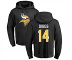 Minnesota Vikings #14 Stefon Diggs Black Name & Number Logo Pullover Hoodie