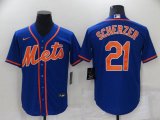 New York Mets #21 Max Scherzer Blue Stitched MLB Cool Base Nike Jersey