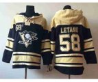 Pittsburgh Penguins #58 Kris Letang cream-black[pullover hooded sweatshirt]