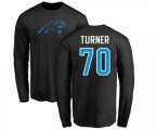 Carolina Panthers #70 Trai Turner Black Name & Number Logo Long Sleeve T-Shirt