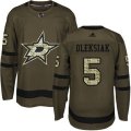 Dallas Stars #5 Jamie Oleksiak Premier Green Salute to Service NHL Jersey