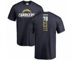Los Angeles Chargers #78 Trent Scott Navy Blue Backer T-Shirt