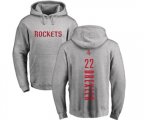 Houston Rockets #22 Clyde Drexler Ash Backer Pullover Hoodie