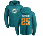Miami Dolphins #25 Xavien Howard Aqua Green Name & Number Logo Pullover Hoodie