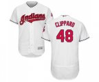Cleveland Indians #48 Tyler Clippard White Home Flex Base Authentic Collection Baseball Jersey