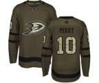Anaheim Ducks #10 Corey Perry Authentic Green Salute to Service Hockey Jersey