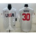 USA Baseball #30 Kyle Tucker 2023 White World Baseball Classic Stitched Jerseys