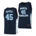 North Carolina Tar Heels #45 Brady Manek Navy Basketball Jersey