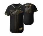 2019 Golden Edition Los Angeles Dodgers Black Custom Flex Base Jersey