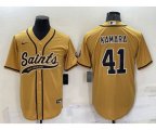 New Orleans Saints #41 Alvin Kamara Gold Stitched MLB Cool Base Nike Baseball Jersey