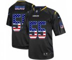 Los Angeles Chargers #55 Junior Seau Elite Black USA Flag Fashion Football Jersey