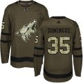 Arizona Coyotes #35 Louis Domingue Authentic Green Salute to Service NHL Jersey