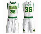 Boston Celtics #36 Shaquille O'Neal Authentic White Basketball Suit Jersey - City Edition
