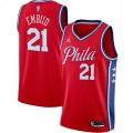 Philadelphia 76ers #21 Joel Embiid Jordan Brand Red 2020-21 Swingman Jersey