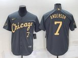 Chicago White Sox #7 Tim Anderson Number Grey 2022 All Star Stitched Cool Base Nike Jersey