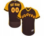 San Diego Padres Customized Brown Alternate Cooperstown Authentic Collection Flex Base Baseball Jersey