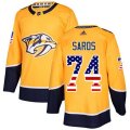 Nashville Predators #74 Juuse Saros Authentic Gold USA Flag Fashion NHL Jersey