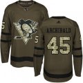 Pittsburgh Penguins #45 Josh Archibald Authentic Green Salute to Service NHL Jersey