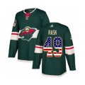 Minnesota Wild #49 Victor Rask Authentic Green USA Flag Fashion Hockey Jersey