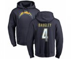 Los Angeles Chargers #4 Michael Badgley Navy Blue Name & Number Logo Pullover Hoodie
