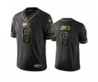 New York Giants #8 Daniel Jones Limited Black Golden Edition Football Jersey