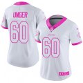 Women New Orleans Saints #60 Max Unger Limited White Pink Rush Fashion NFL Jersey