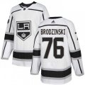 Los Angeles Kings #76 Jonny Brodzinski Authentic White Away NHL Jersey