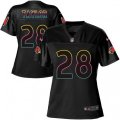 Women Arizona Cardinals #28 Jamar Taylor Game Black Fashion NFL Jersey