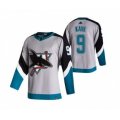 San Jose Sharks #9 Evander Kane Grey 2020-21 Reverse Retro Alternate Hockey Jersey
