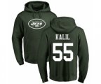 New York Jets #55 Ryan Kalil Green Name & Number Logo Pullover Hoodie