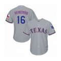 Texas Rangers #16 Scott Heineman Authentic Grey Road Cool Base Baseball Player Jersey