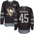 Pittsburgh Penguins #45 Josh Archibald Authentic Black 1917-2017 100th Anniversary NHL Jersey