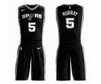 San Antonio Spurs #5 Dejounte Murray Swingman Black Basketball Suit Jersey - Icon Edition