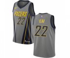 Indiana Pacers #22 T. J. Leaf Swingman Gray Basketball Jersey - City Edition