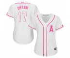 Women's Los Angeles Angels of Anaheim #17 Shohei Ohtani Replica White Fashion Cool Base Baseball Jersey