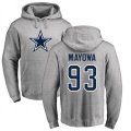 Dallas Cowboys #93 Benson Mayowa Ash Name & Number Logo Pullover Hoodie