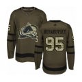 Colorado Avalanche #95 Andre Burakovsky Authentic Green Salute to Service Hockey Jersey