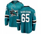 San Jose Sharks #65 Erik Karlsson Fanatics Branded Teal Green Home Breakaway NHL Jersey