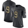 Los Angeles Rams #9 Matthew Stafford Black Stitched NFL Limited 2016 Salute To Service Jersey