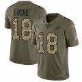 Detroit Lions #18 Jeff Locke Limited Olive Camo Salute to Service NFL Jersey