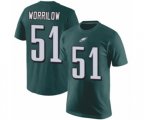 Philadelphia Eagles #51 Paul Worrilow Green Rush Pride Name & Number T-Shirt
