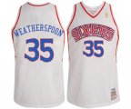Philadelphia 76ers #35 Clarence Weatherspoon Swingman White Throwack Basketball Jersey