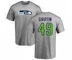 Seattle Seahawks #49 Shaquem Griffin Ash Name & Number Logo T-Shirt