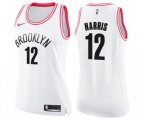 Women's Brooklyn Nets #12 Joe Harris Swingman White Pink Fashion Basketball Jersey