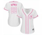 Women's Cleveland Indians #22 Jason Kipnis Replica White Fashion Cool Base Baseball Jersey