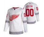 Detroit Red Wings Custom White 2020-21 Reverse Retro Alternate Hockey Jersey