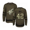 Arizona Coyotes #42 Aaron Ness Authentic Green Salute to Service Hockey Jersey